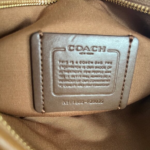 Vintage COACH Hudson Pocket Zip Tan Pebbled Leather Crossbody Bag - Picture 4 of 6